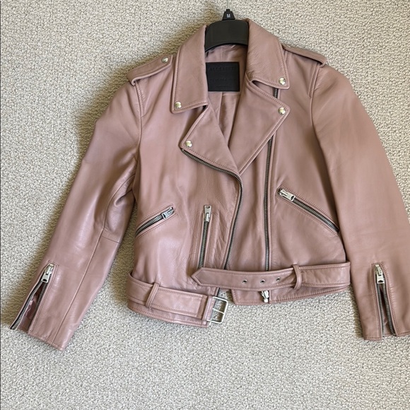 All Saints Jackets & Blazers - AllSaints -Women's Leather Jacket in Pink